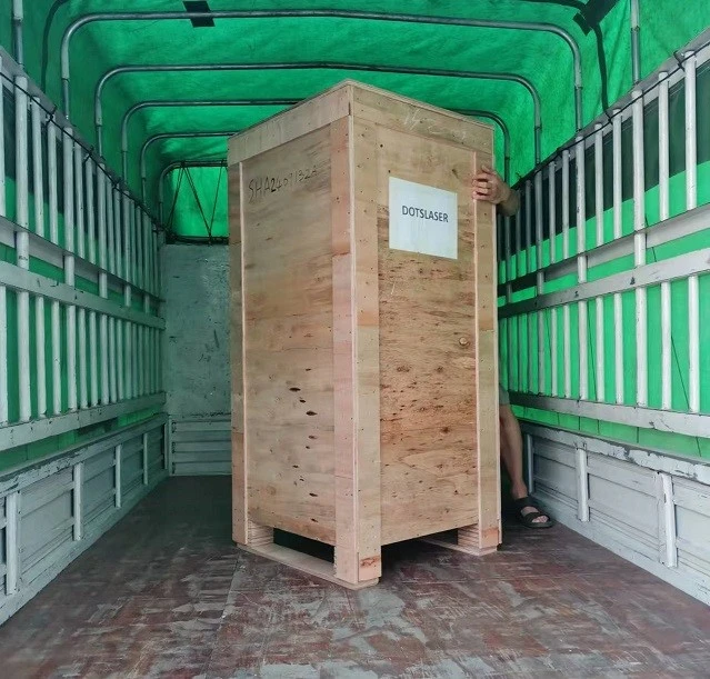 Wood case with big laser machine shipment-Dotslaser